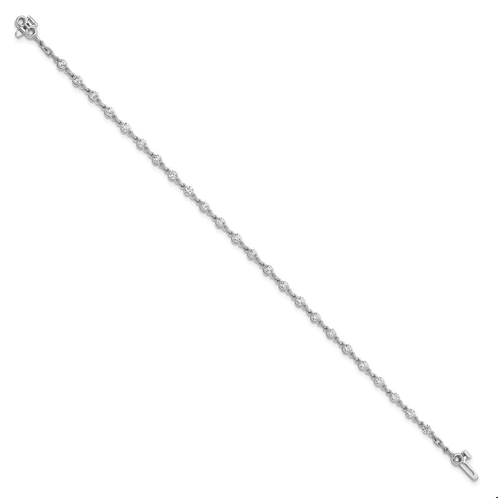 14k White Gold 2.5mm Round Diamond Bracelet