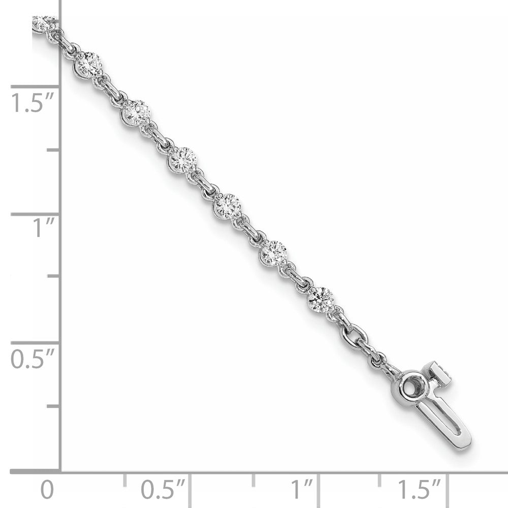 14k White Gold 2.5mm Round Diamond Bracelet
