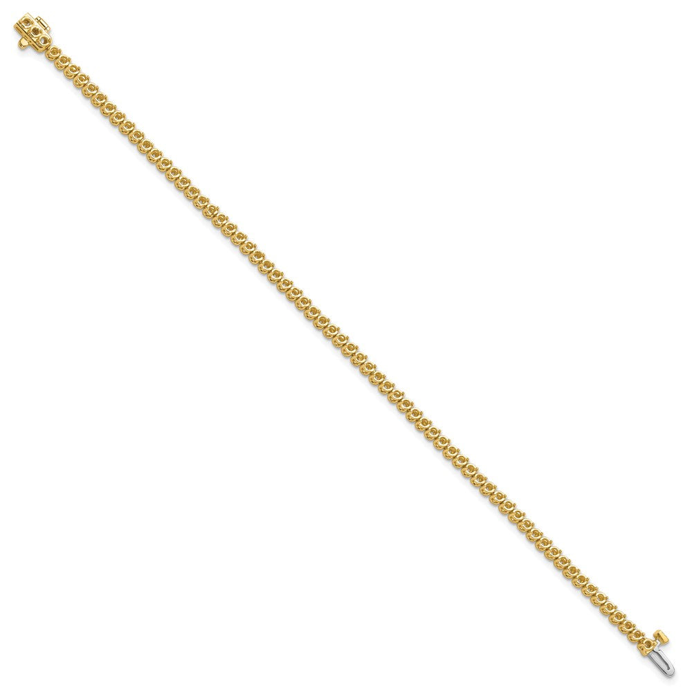 14k Yellow Gold 1.9mm Round 2-prong Diamond Bracelet Mounting