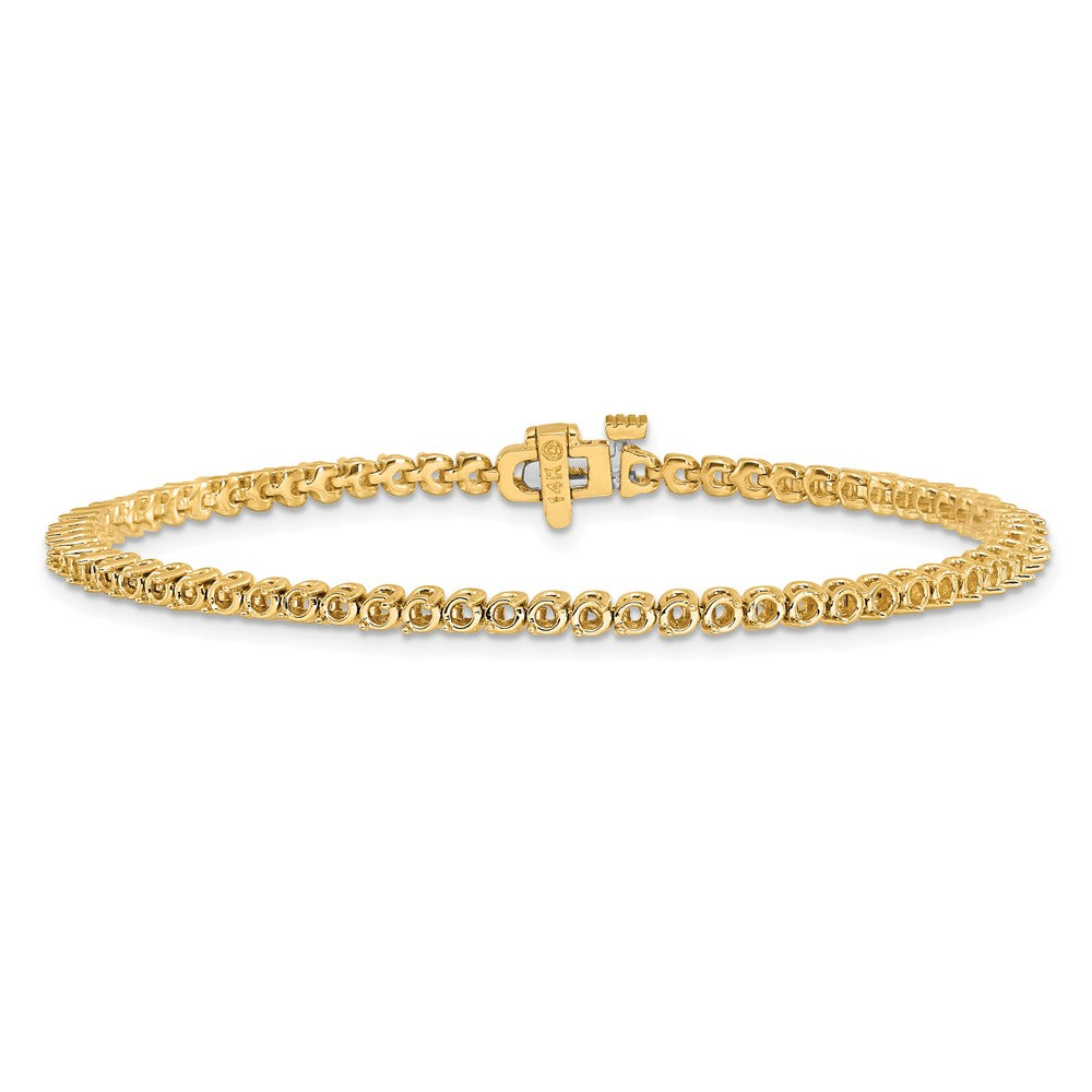 14k Yellow Gold 1.9mm Round 2-prong Diamond Bracelet Mounting