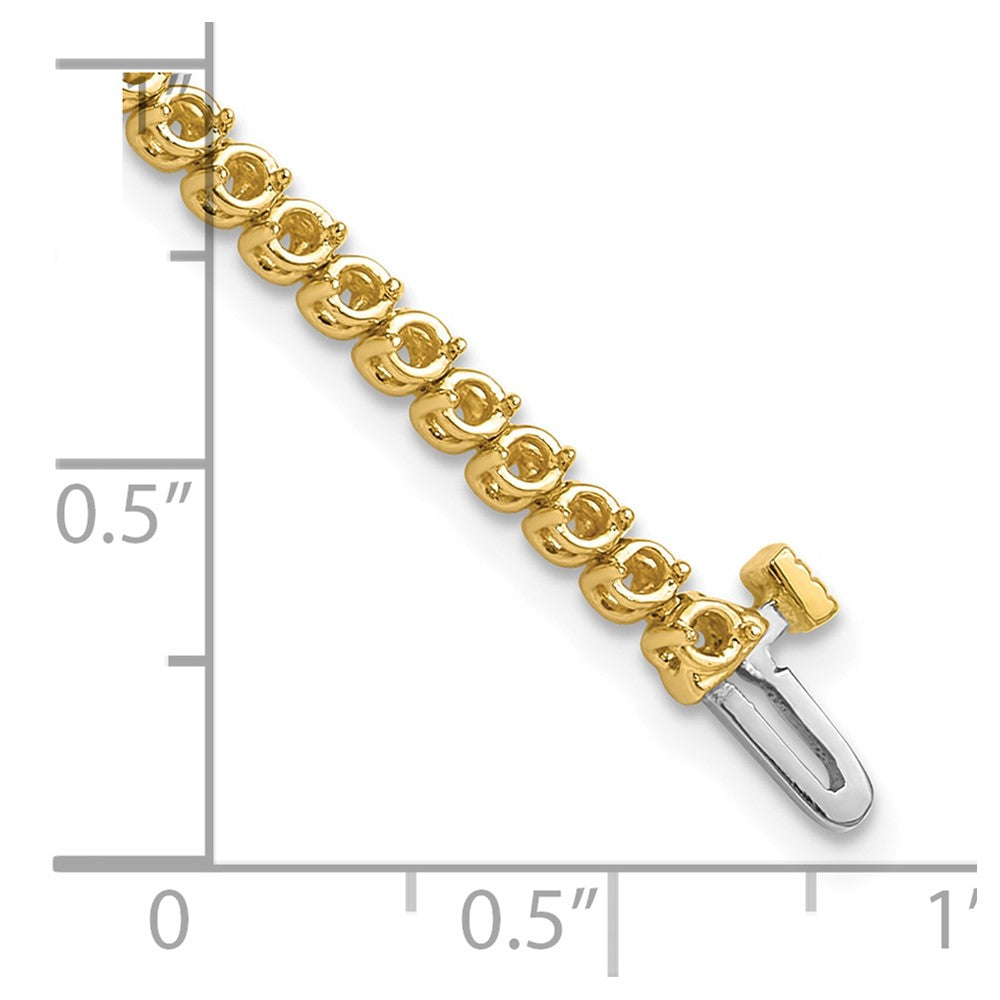14k Yellow Gold 1.9mm Round 2-prong Diamond Bracelet Mounting