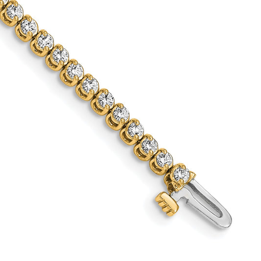 14k 1.9mm Round 2-prong A Diamond Bracelet