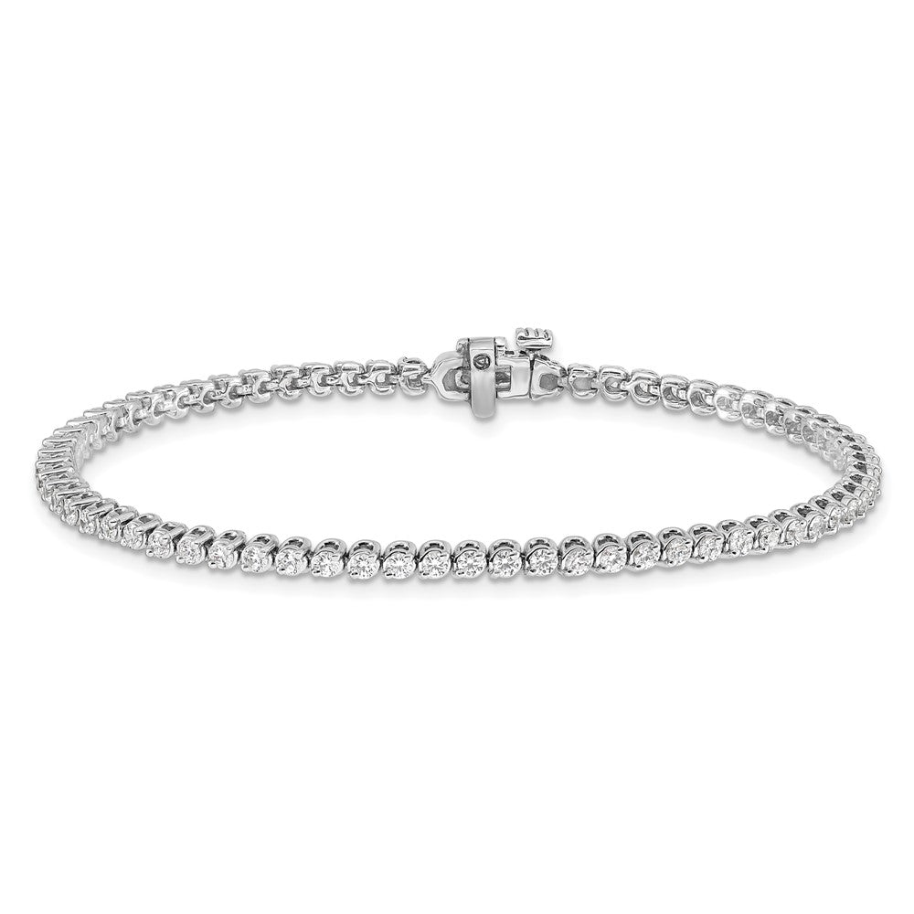 14k White Gold 1.9mm Round 2-prong A Diamond Bracelet