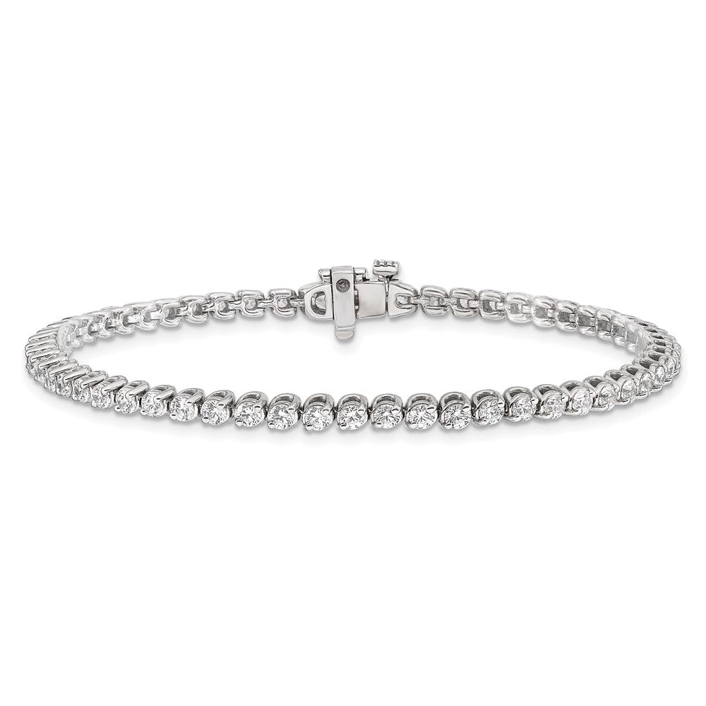 14k White Gold 2.3mm Round 2-prong AA Diamond Bracelet