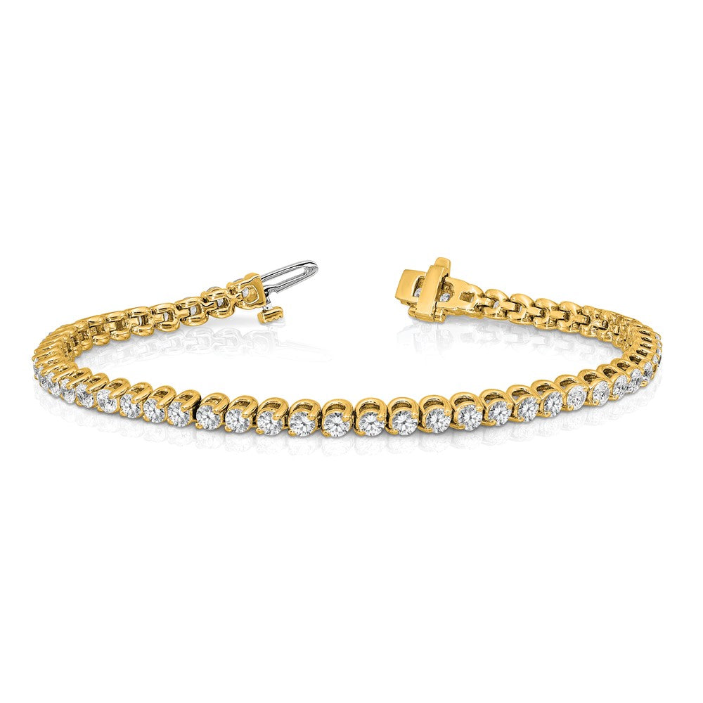 14k 2.7mm Round 2-prong AA Diamond Bracelet