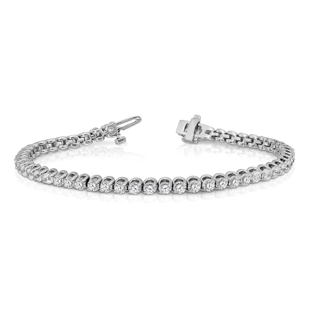 14k White Gold 2.7mm Round 2-prong VS Diamond Bracelet