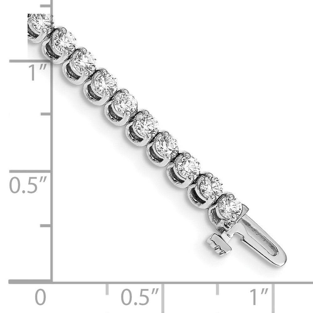 14k White Gold 2.7mm Round 2-prong AA Diamond Bracelet