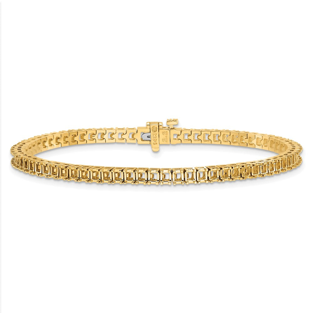 14k Yellow Gold 2.25mm Princess 5ct Diamond Tennis Bracelet Mounting