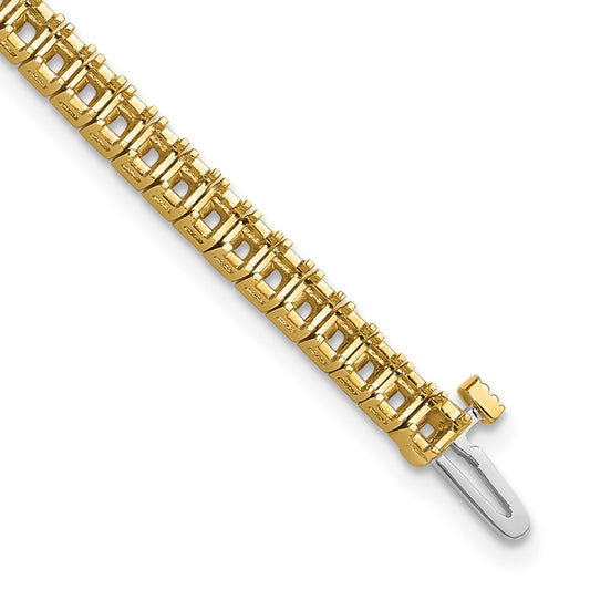 14k Yellow Gold 2.25mm Princess 5ct Diamond Tennis Bracelet Mounting