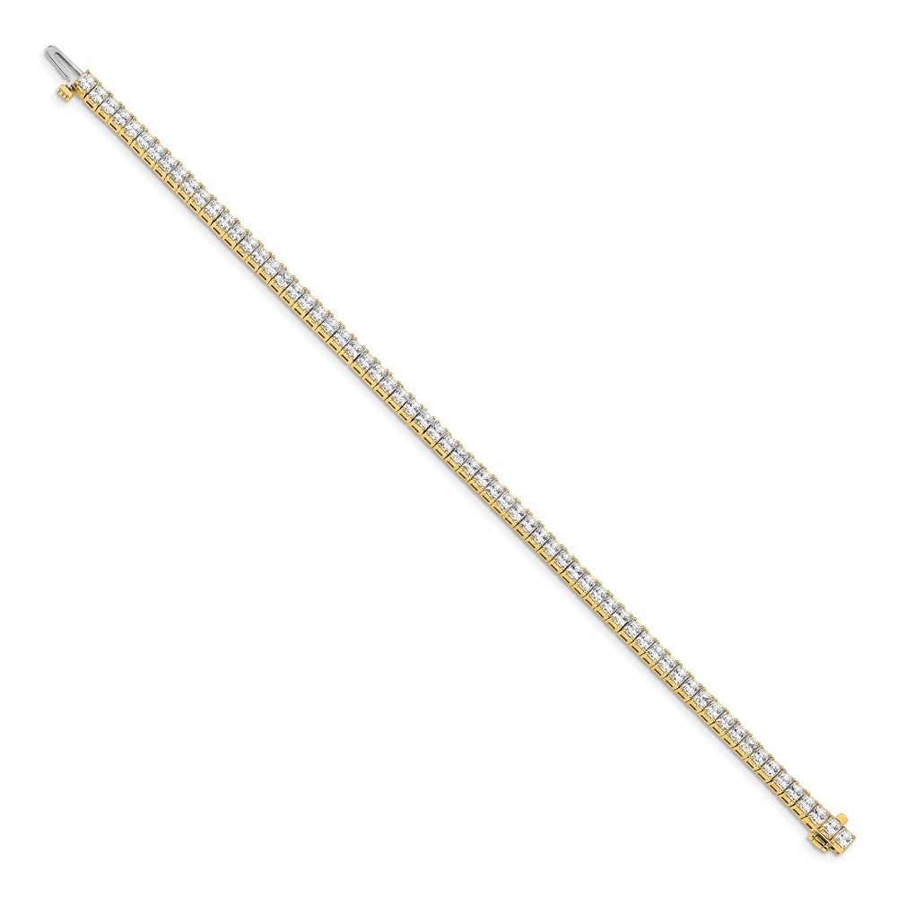 14k 2.5mm Princess 6.6ct AAA Diamond Tennis Bracelet