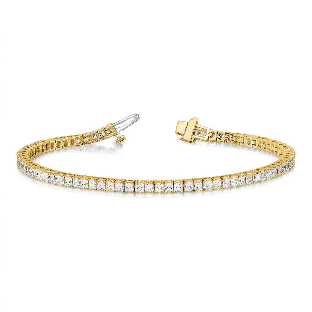 14k 2.5mm Princess 6.6ct VS Diamond Tennis Bracelet