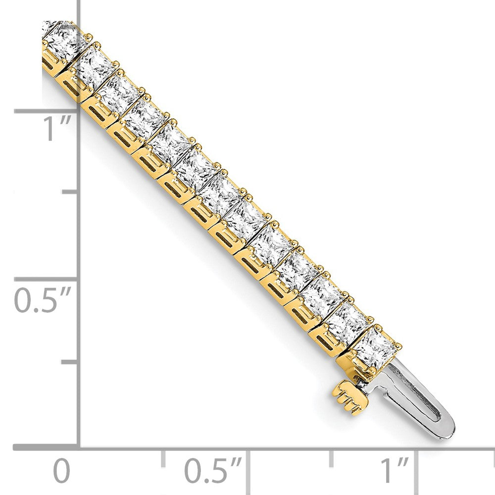 14k 2.5mm Princess 6.6ct AA Diamond Tennis Bracelet