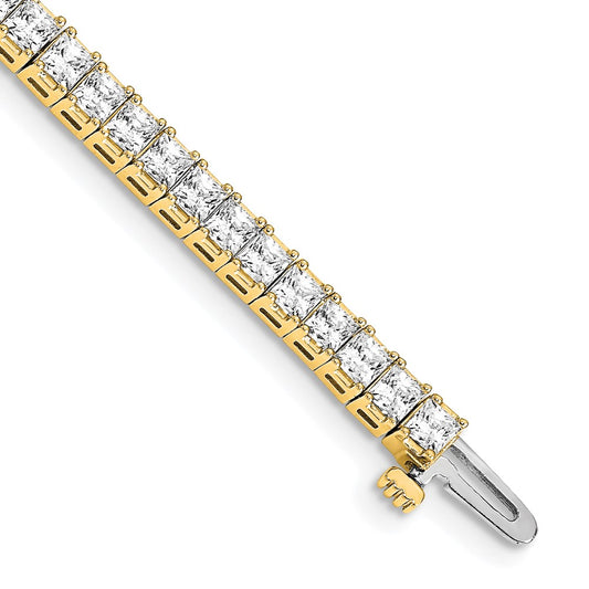 14k 2.5mm Princess 6.6ct VS Diamond Tennis Bracelet