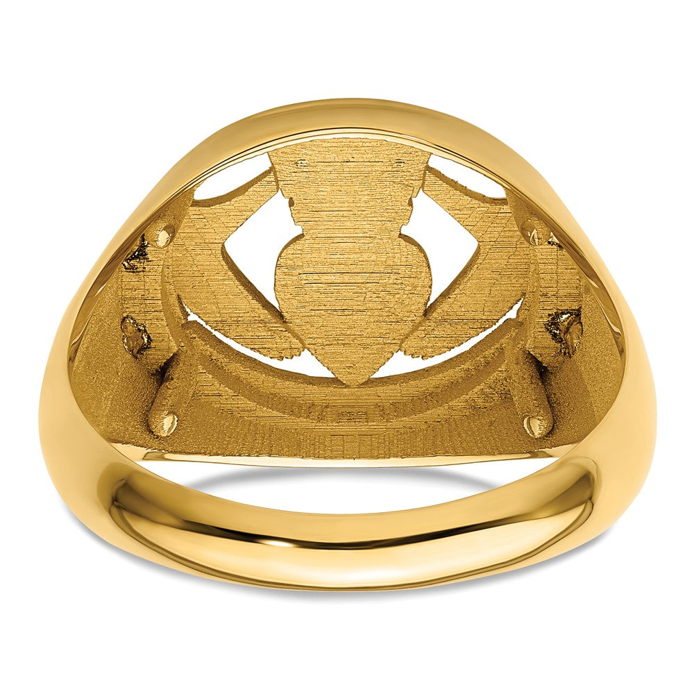 14k Yellow Gold Men's Claddagh Ring Mounting