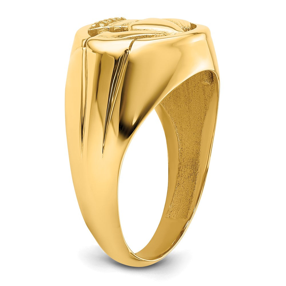14k Yellow Gold Men's Claddagh Ring Mounting