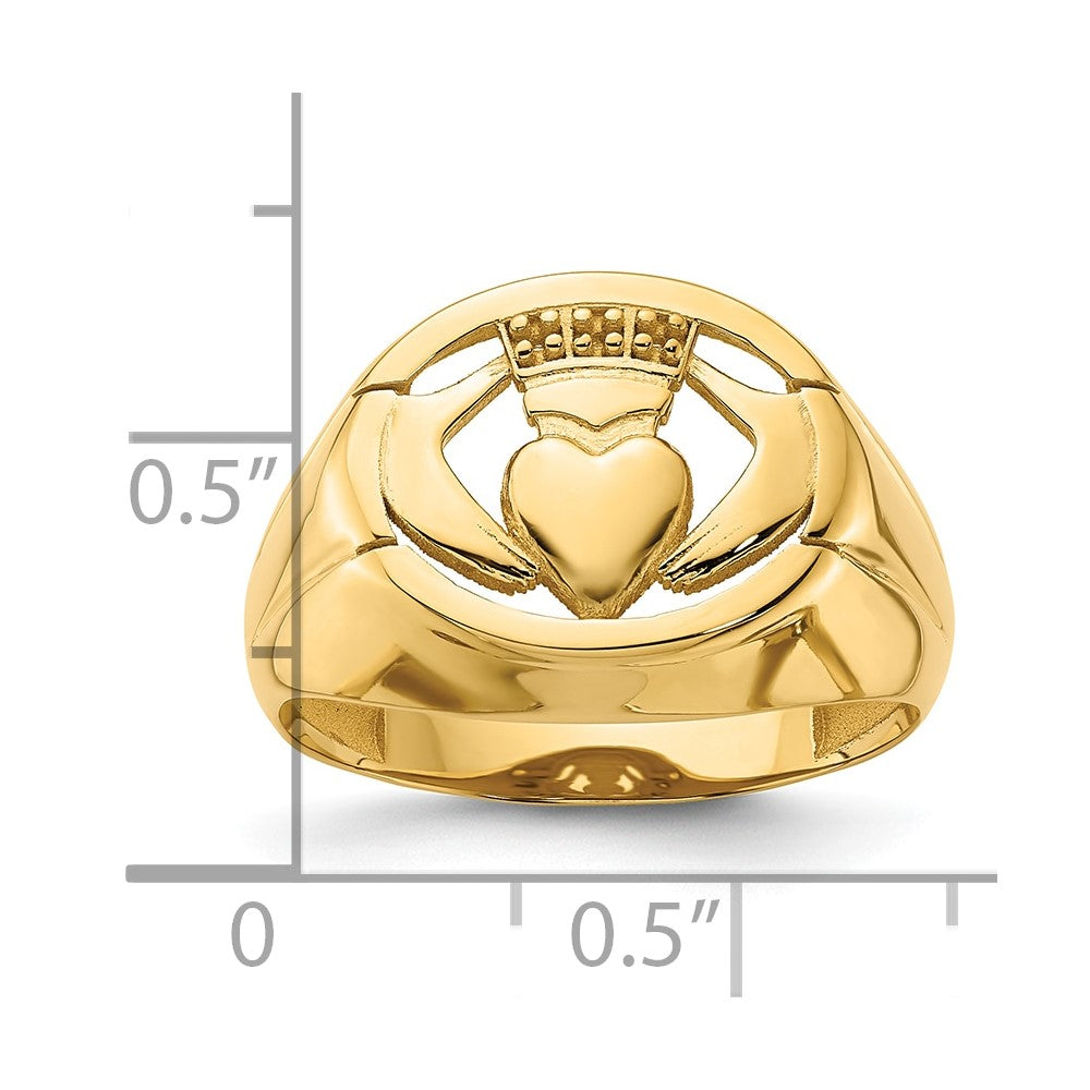14k Yellow Gold Men's Claddagh Ring Mounting