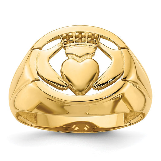 14k Yellow Gold Men's Claddagh Ring Mounting
