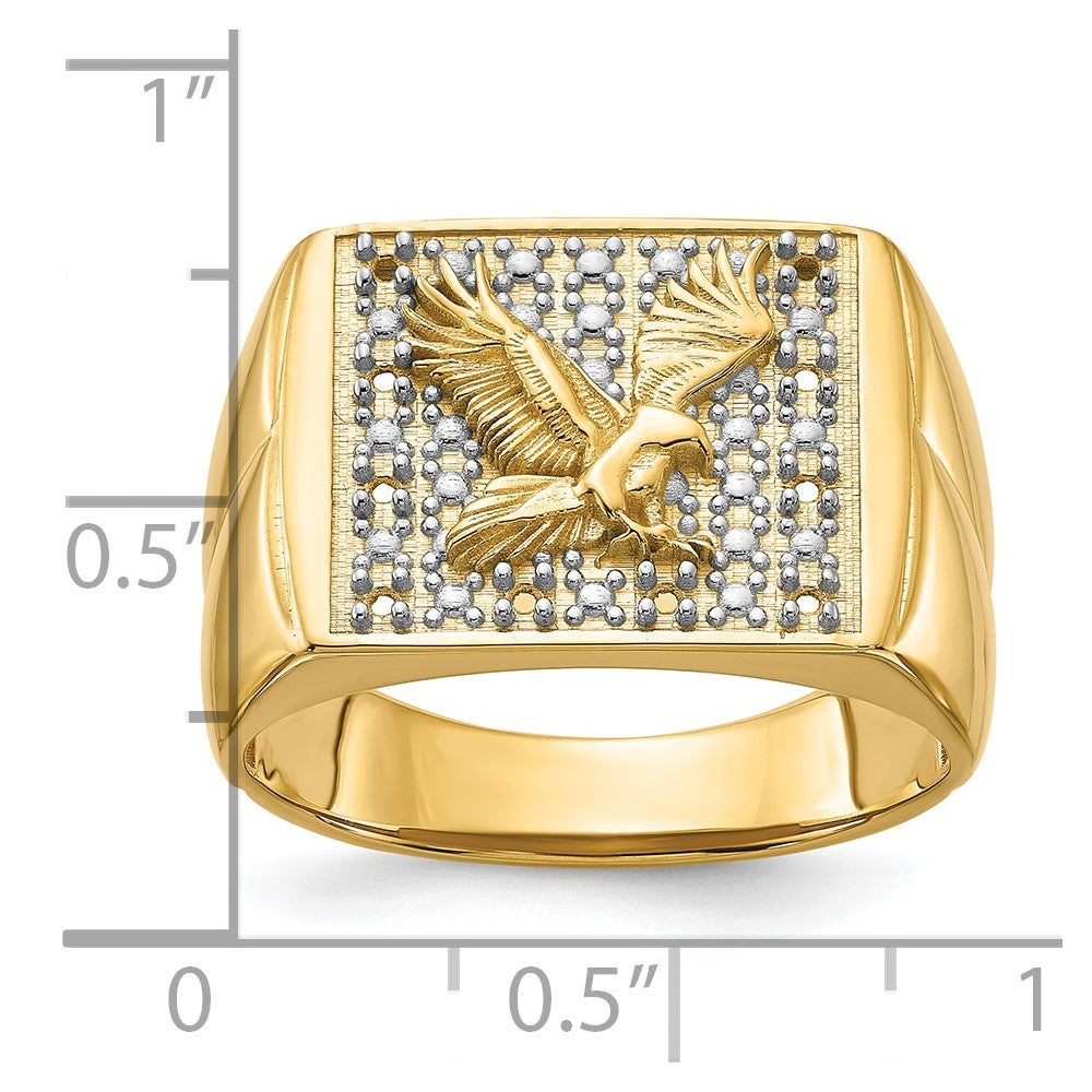 14k Yellow Gold Men's Eagle Ring Mounting