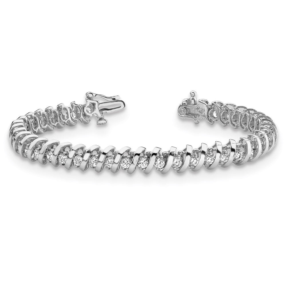 14k White Gold A Diamond Tennis Bracelet