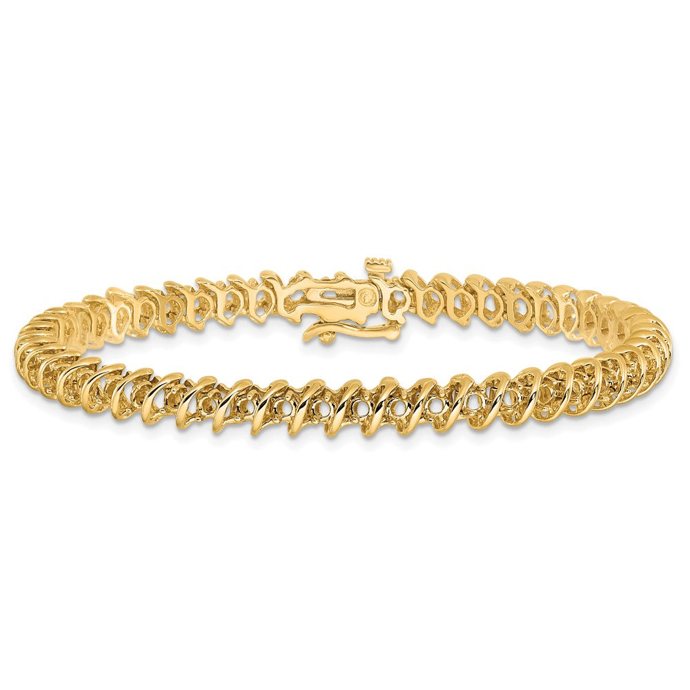 14k Yellow Gold 2.1mm Diamond Tennis Bracelet Mounting