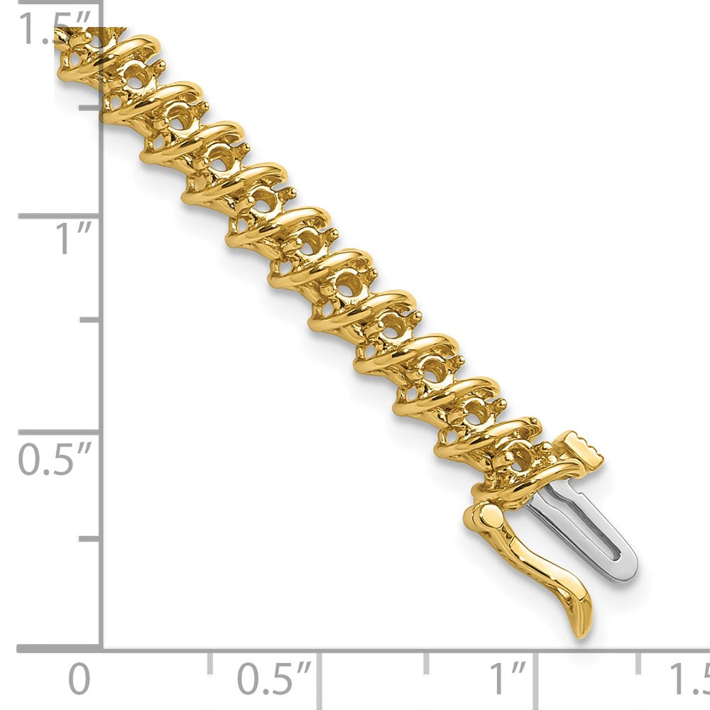 14k Yellow Gold 2.1mm Diamond Tennis Bracelet Mounting