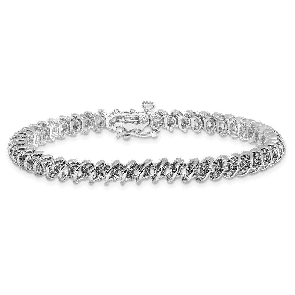 14k White Gold 2.1mm Tennis Bracelet Mounting