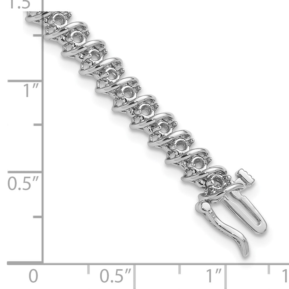 14k White Gold 2.1mm Tennis Bracelet Mounting
