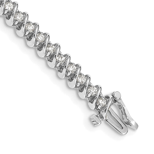 14k White Gold A Diamond Tennis Bracelet