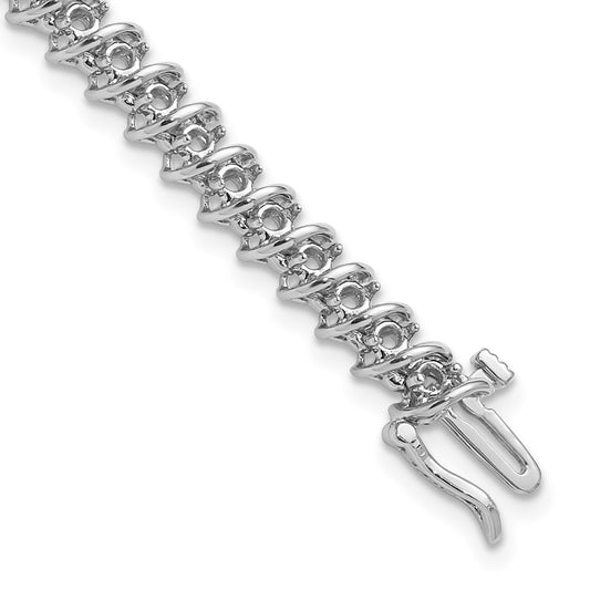14k White Gold 2.1mm Tennis Bracelet Mounting