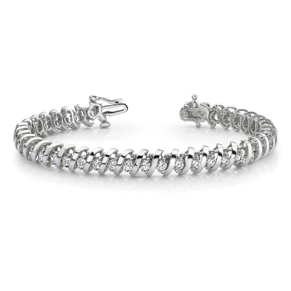 14k White Gold AAA Diamond Tennis Bracelet