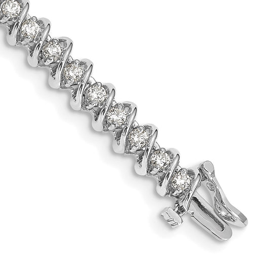 14k White Gold A Diamond Tennis Bracelet