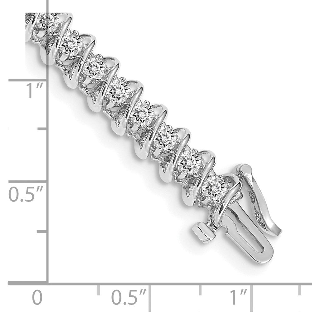 14k White Gold A Diamond Tennis Bracelet