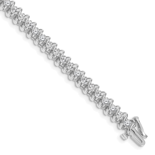 14k White Gold A Diamond Tennis Bracelet