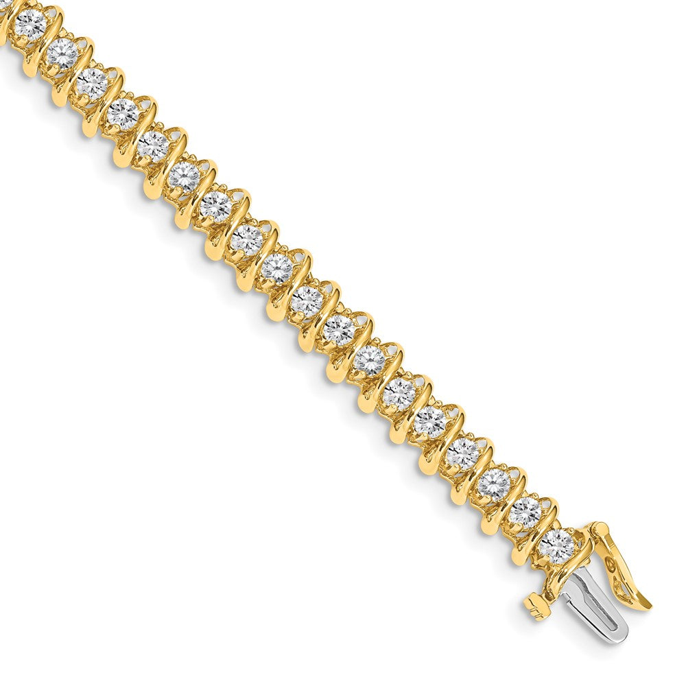 14k Yellow Gold 2.9mm Diamond Tennis Bracelet Mounting