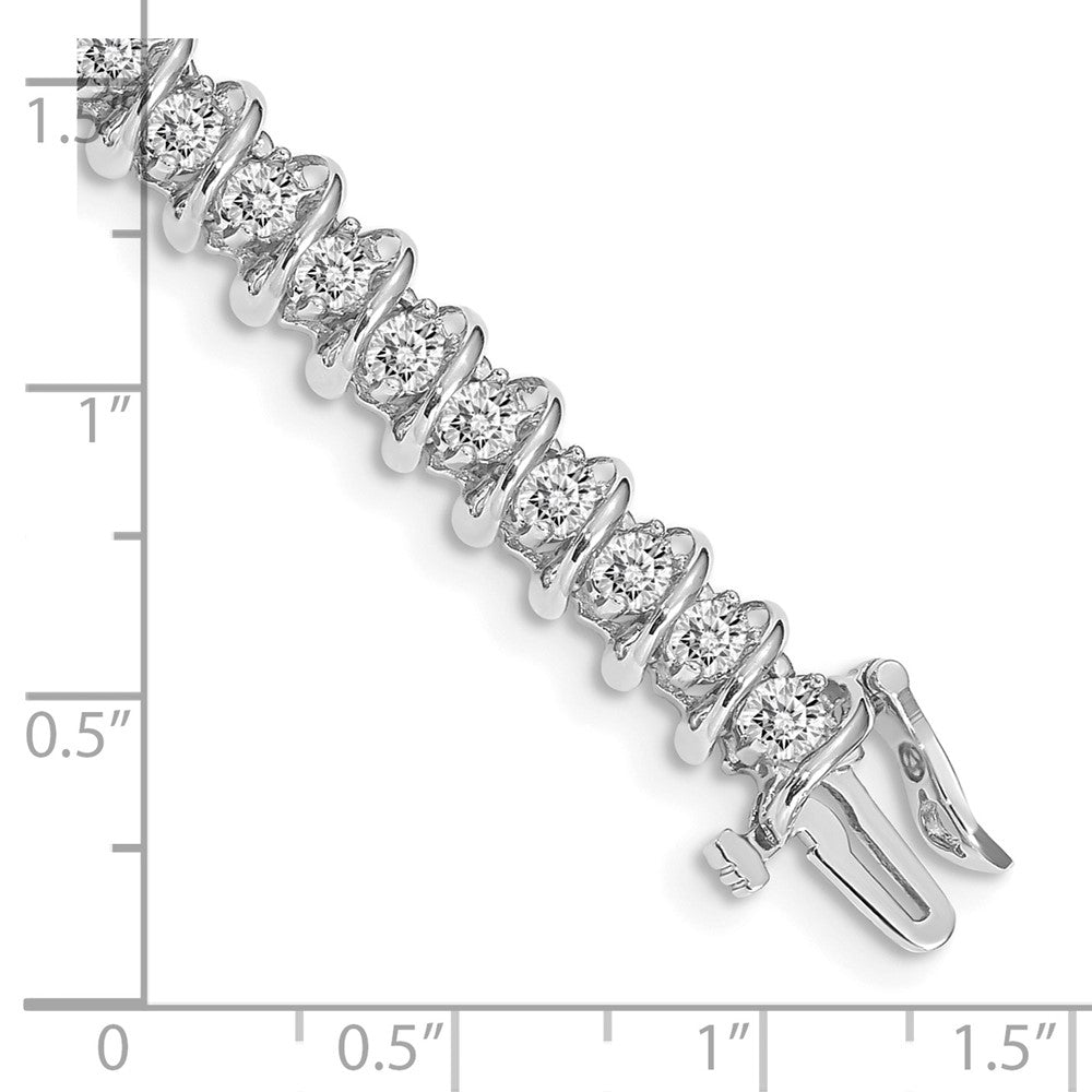 14k White Gold AAA Diamond Tennis Bracelet