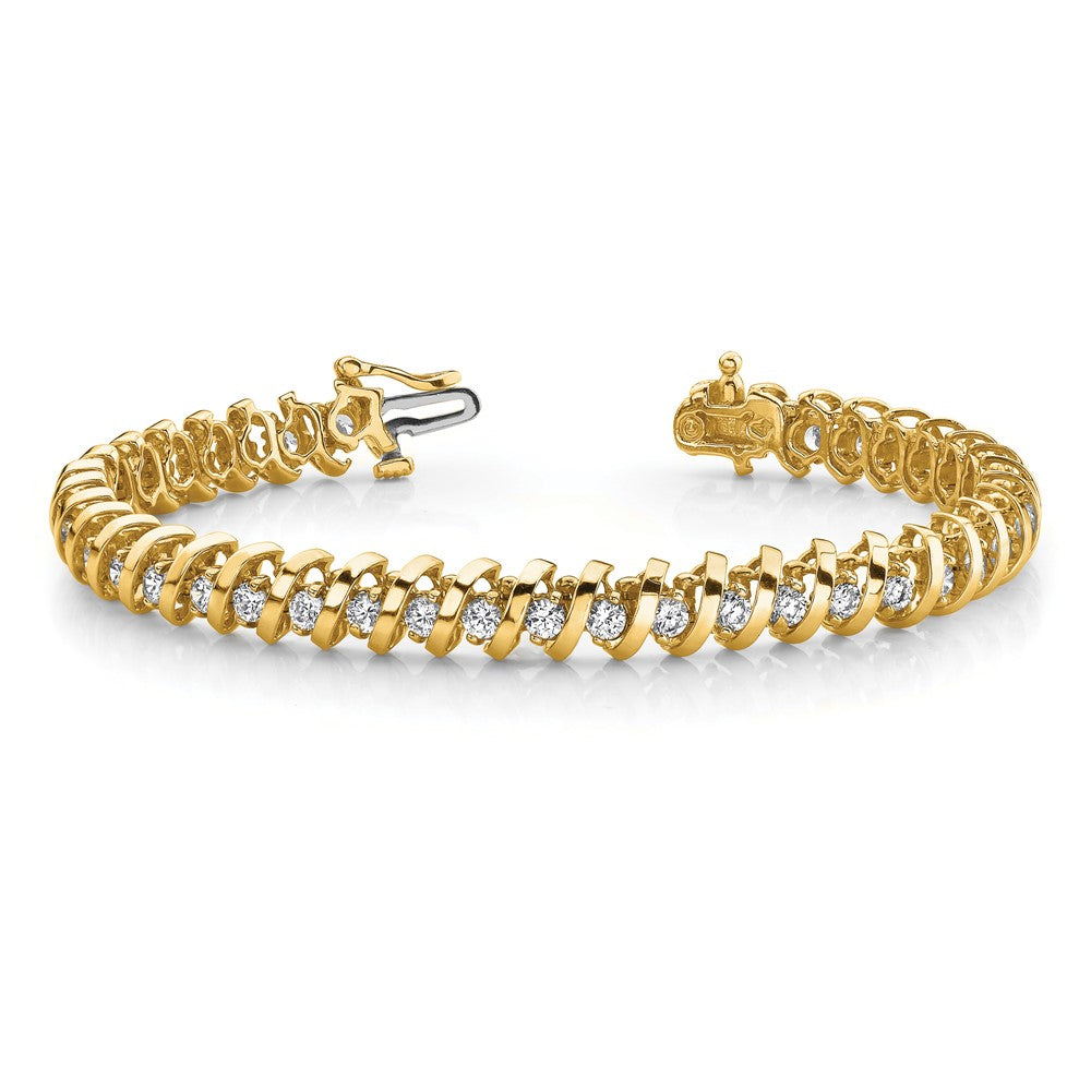 14k Yellow Gold VS Diamond Tennis Bracelet