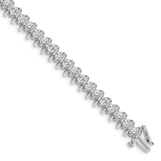 14k White Gold AAA Diamond Tennis Bracelet