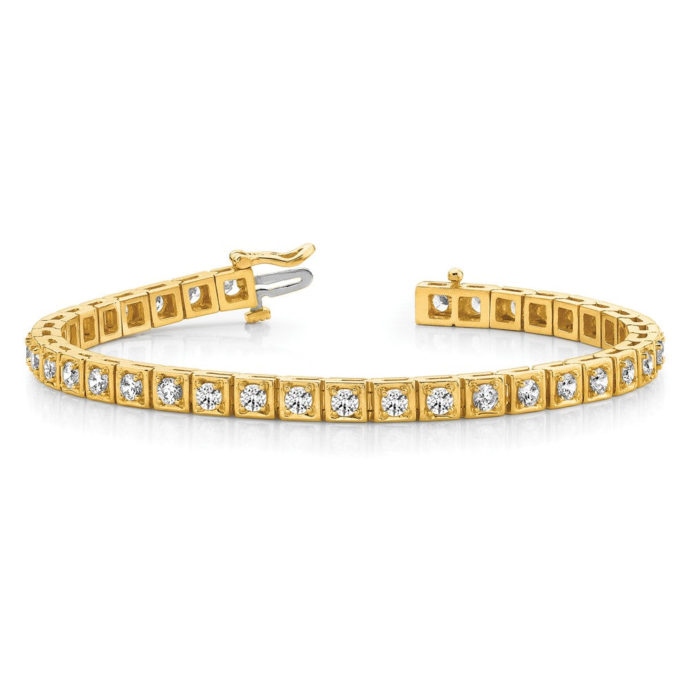 14k Yellow Gold 3mm Diamond Tennis Bracelet Mounting