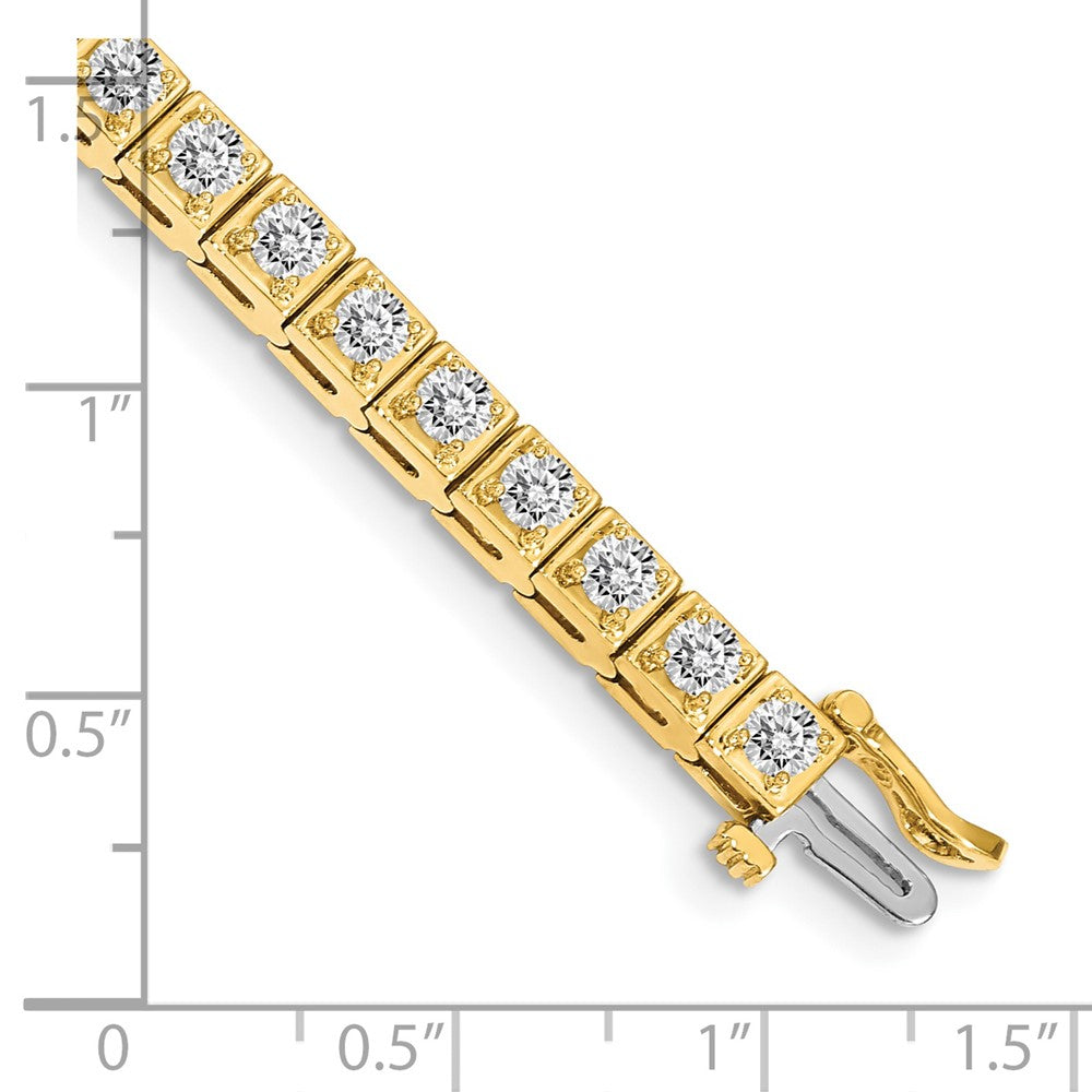14k Yellow Gold 3mm Diamond Tennis Bracelet Mounting