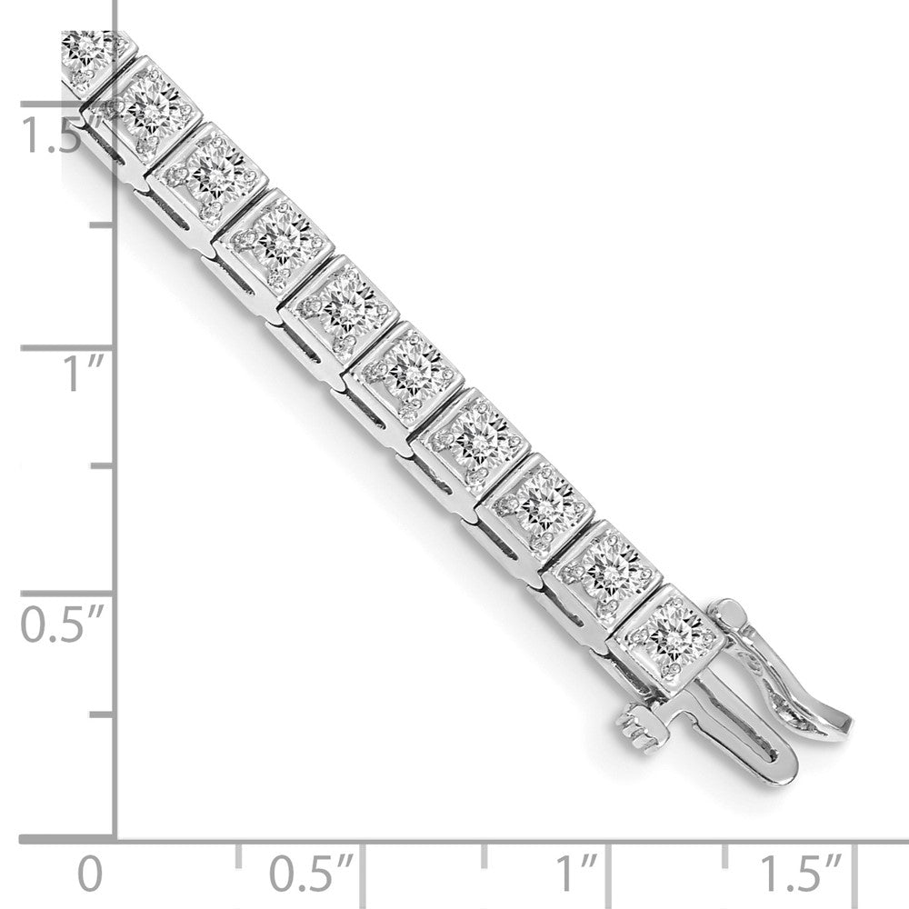14k White Gold A Diamond Tennis Bracelet
