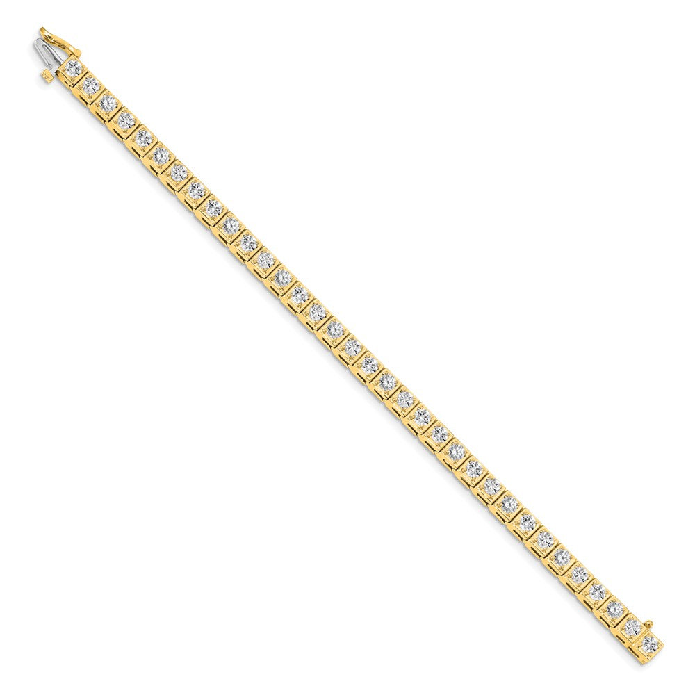 14k Yellow Gold 3.4mm Diamond Tennis Bracelet Mounting