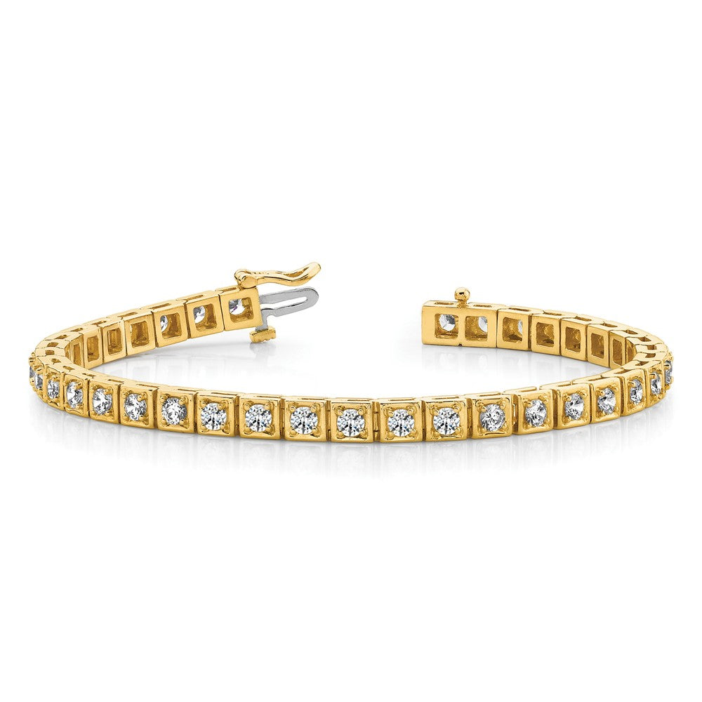 14k Yellow Gold 3.4mm Diamond Tennis Bracelet Mounting