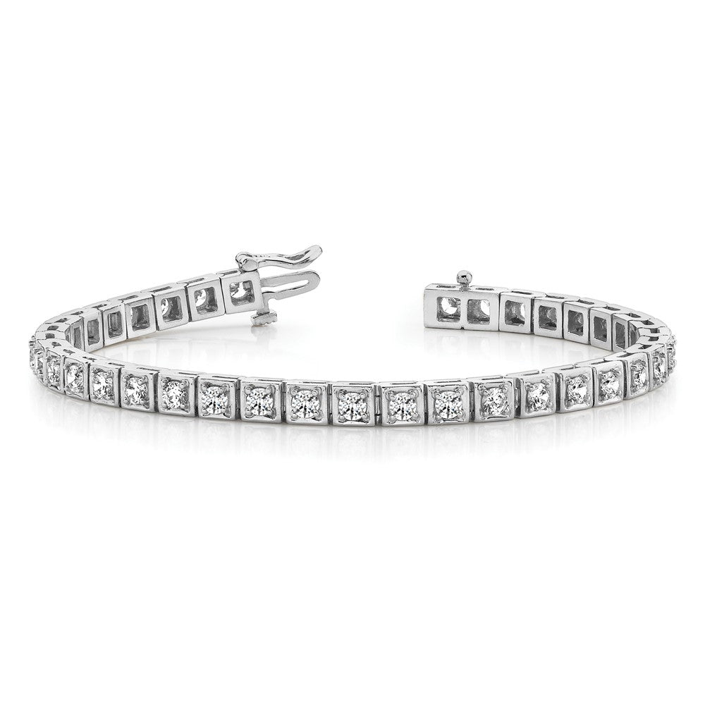 14k White Gold A Diamond Tennis Bracelet