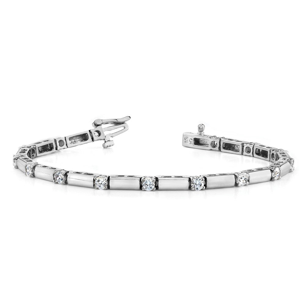 14k White Gold A Diamond Tennis Bracelet