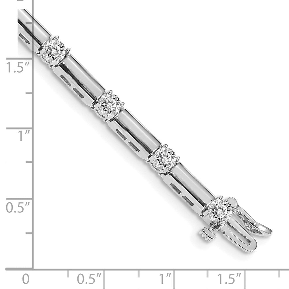 14k White Gold A Diamond Tennis Bracelet