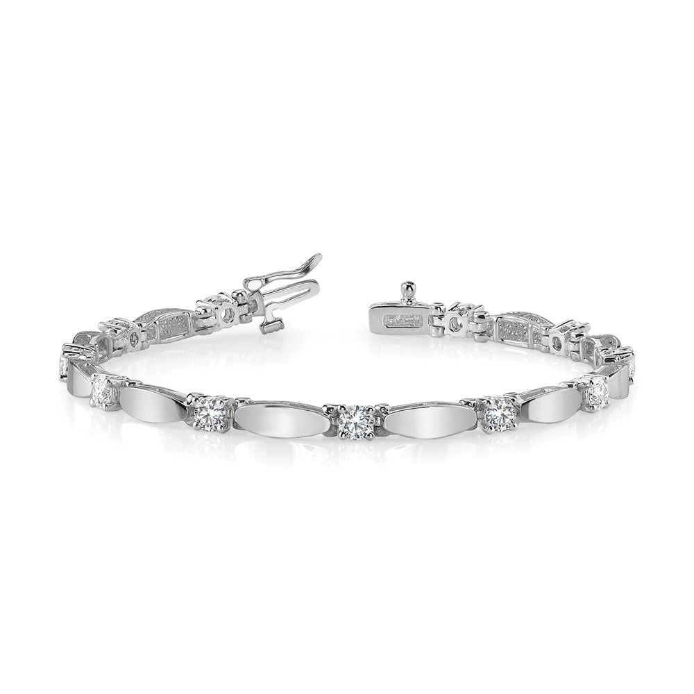 14k White Gold AAA Diamond Tennis Bracelet