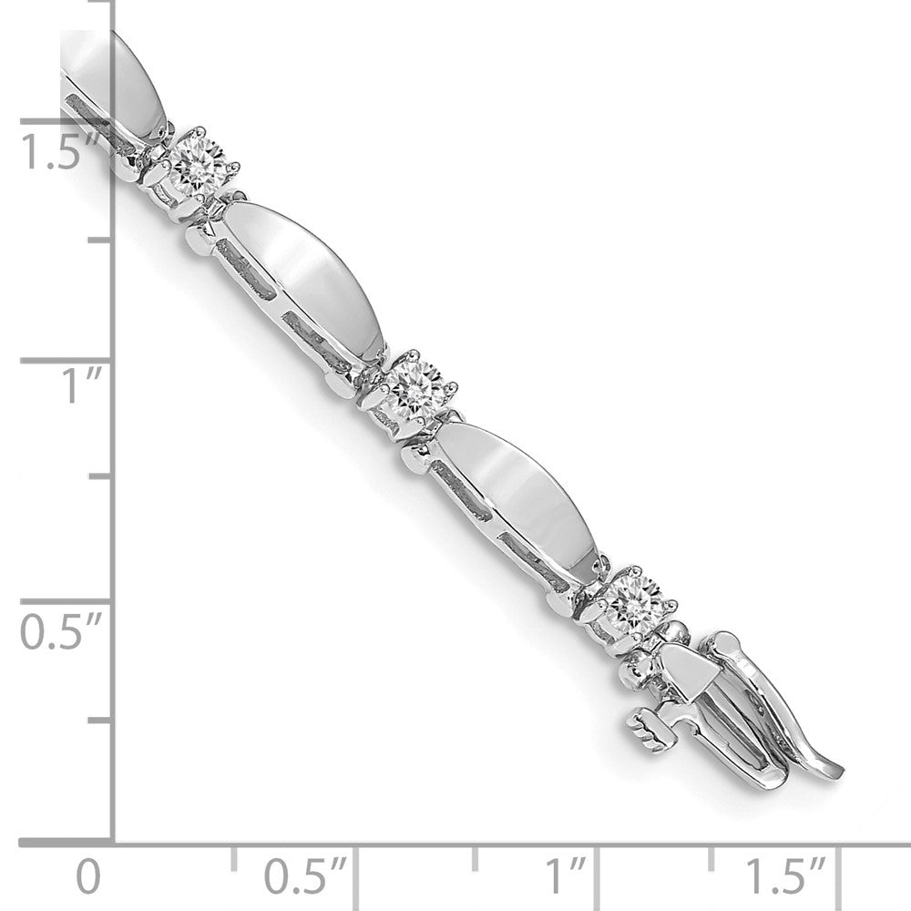 14k White Gold AAA Diamond Tennis Bracelet