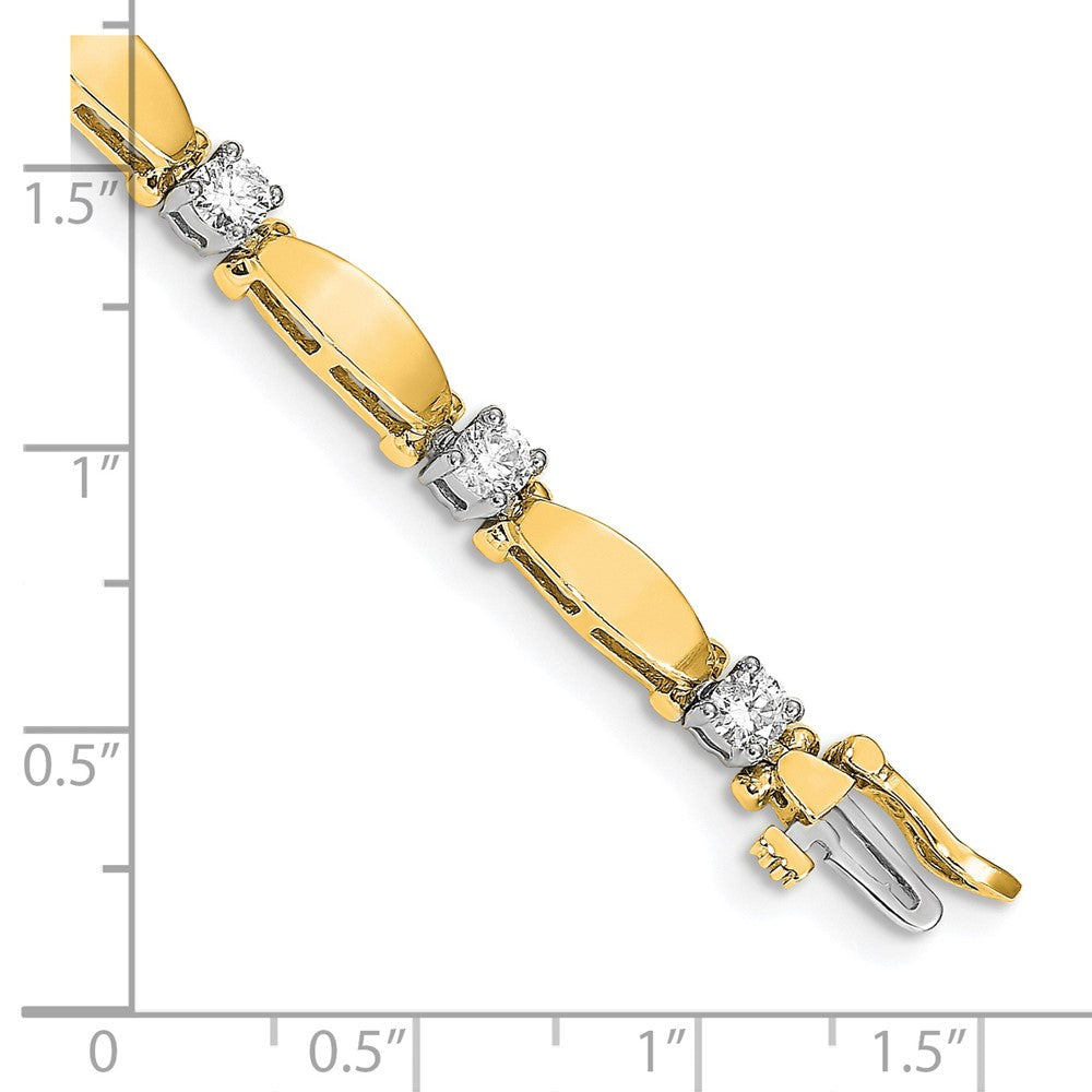 14k Two-tone VS Diamond Tennis Bracelet