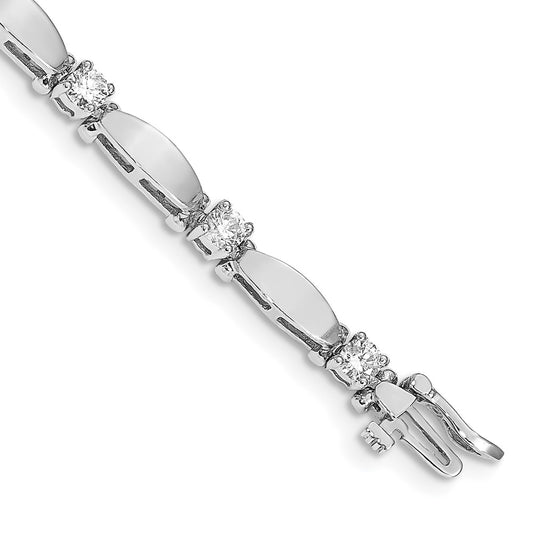 14k White Gold A Diamond Tennis Bracelet