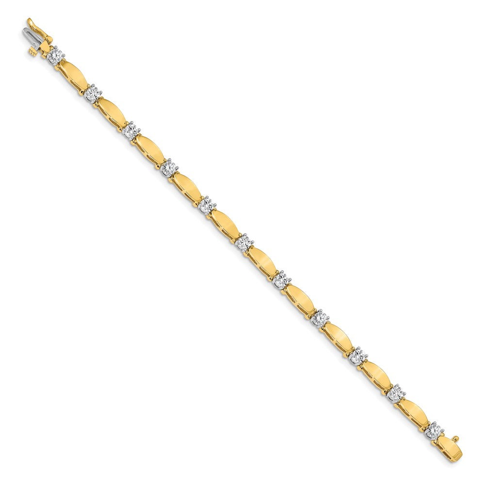 14k Two-tone AAA Diamond Tennis Bracelet
